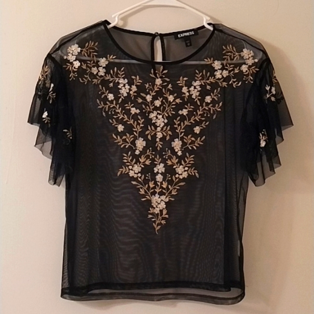 Express Sheer Floral Top